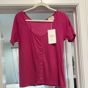 Women's Pink Button-Up Top